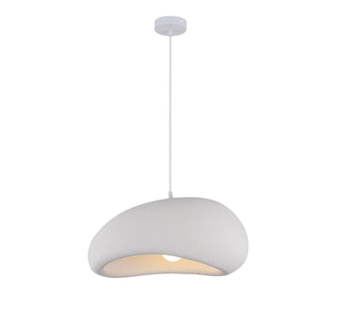Japandi Pendelleuchte Ø 40 cm Vaduz – Weißer Steinlook