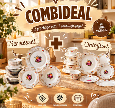 -COMBI DEAL- KARACA ANTIQUE 50-DELIG | 6-PERSOONS (Serviesset + Ontbijtset)