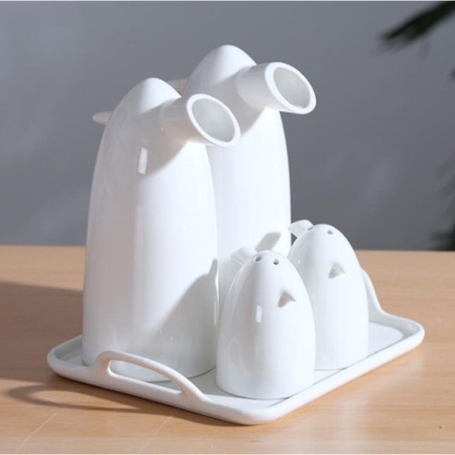 ACR ACR 5 Delig Olie & Azijn Set Met Porseleinen Dienblad