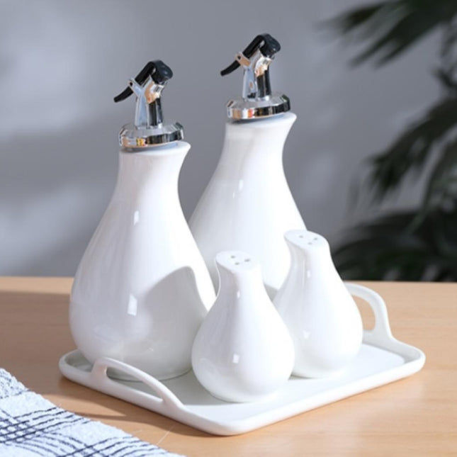 ACR ACR 5 Delig Olie & Azijn Set Met Porseleinen Dienblad