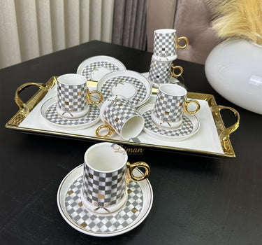 ACR ACR Almond Espressoset 12 Delig | 6 Persoons Grijs