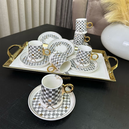 ACR ACR Almond Espressoset 12 Delig | 6 Persoons Grijs