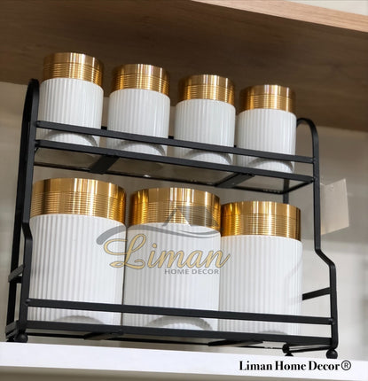 ACR ACR Alya Kruidenset met Stand 8 Delig Mat Wit - Gold