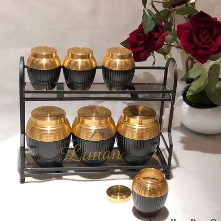 ACR ACR Alya Kruidenset met Stand 8 Delig Mat Zwart - Gold