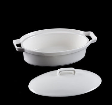 ACR ACR Bianco perla Ovenschaal Ovaal met Deksel 17 Cm