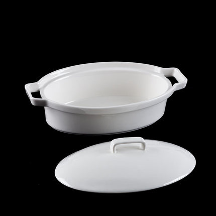 ACR ACR Bianco perla Ovenschaal Ovaal met Deksel 17 Cm