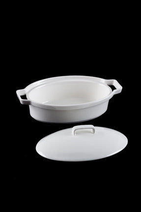 ACR ACR Bianco perla Ovenschaal Ovaal met Deksel 17 Cm