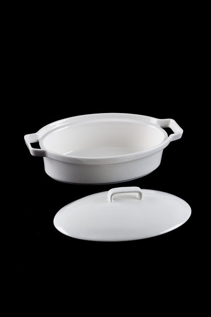 ACR ACR Bianco perla Ovenschaal Ovaal met Deksel 17 Cm