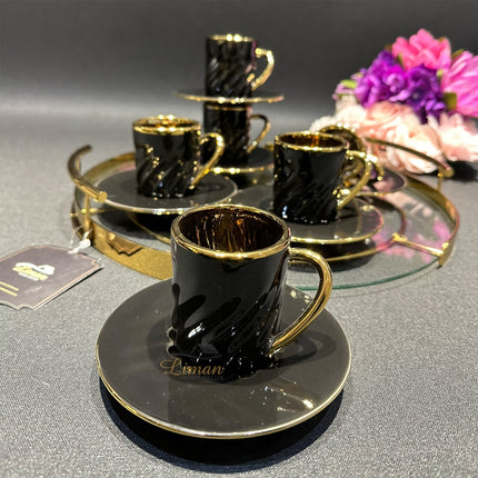 ACR ACR Honeymoon Espressoset 12 Delig | 6 Persoons Zwart