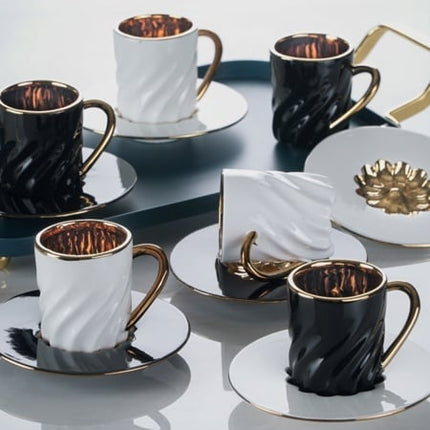 ACR ACR Honeymoon Espressoset 12 Delig | 6 Persoons Zwart