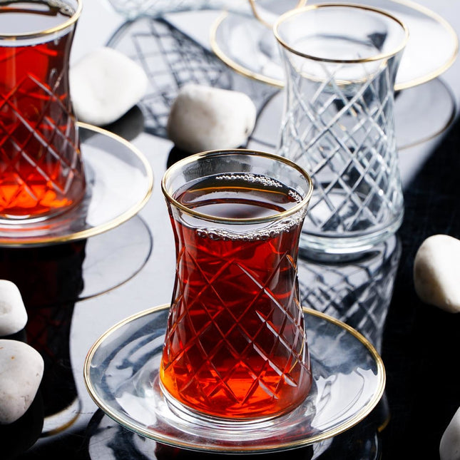 ACR Acr Hürrem Theeset 12 Delig | 6 Persoons Gold