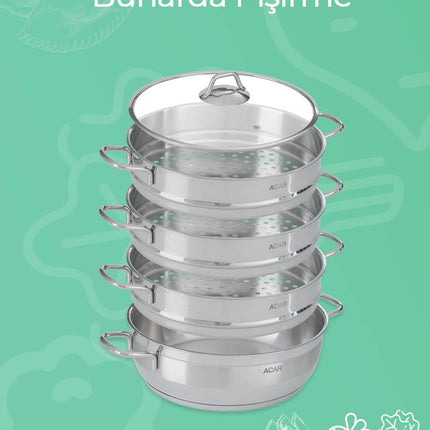 ACR ACR Karat Rvs Pan 5 Delig 28 cm