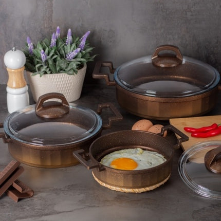 ACR Acr Mini Granit Kook Pannenset 6 Delig Bruin