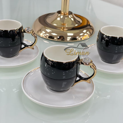 ACR ACR Noir Espressoset 12 Delig | 6 Persoons Zwart / Wit