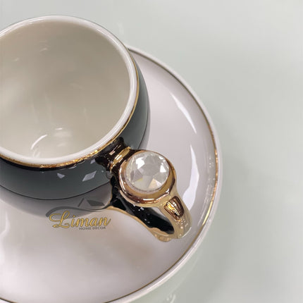 ACR ACR Noir Espressoset 12 Delig | 6 Persoons Zwart / Wit