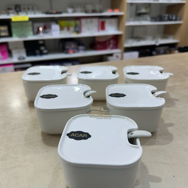 ACR Acr Ontbijtschaal Met Deksel en Lepel Porselein 6 Delig