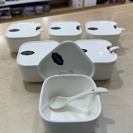 ACR Acr Ontbijtschaal Met Deksel en Lepel Porselein 6 Delig