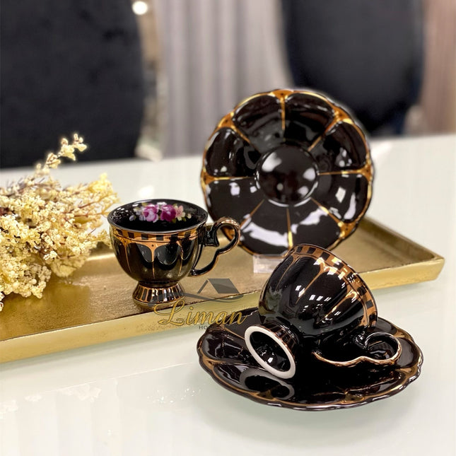 ACR ACR Papatya 4 Delig |2 Persoon Espressoset Zwart