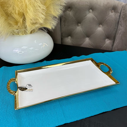 ACR ACR Stripe Rechthoek Dienblad 40 X 20 cm Goud