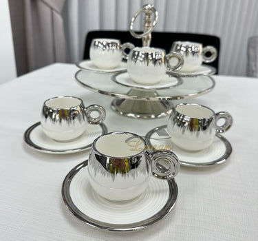 ACR ACR Venus Espressoset 12 Delig | 6 Persoons Zilver