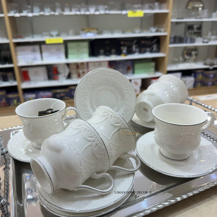 ACR ACR Veronica Cappuccino/Nescafeset 12 Delig | 6 Persoons Zilver