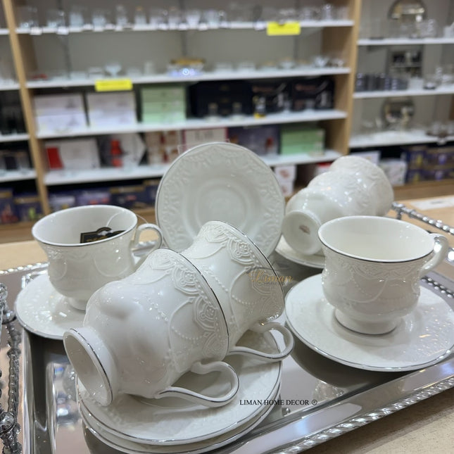 ACR ACR Veronica Cappuccino/Nescafeset 12 Delig | 6 Persoons Zilver