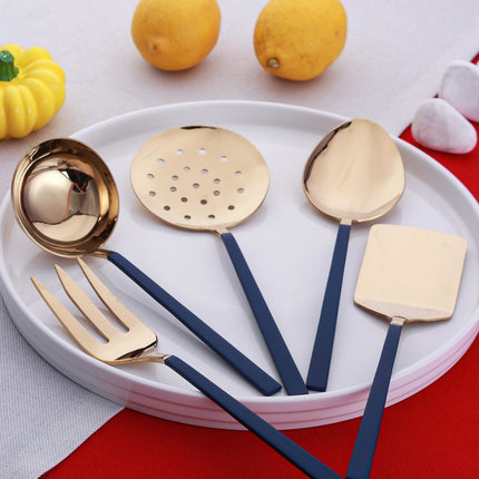 ACR ACR Vienna Luxury Titanyum Gold Keukengereiset 5 Delig  Donker Blauw