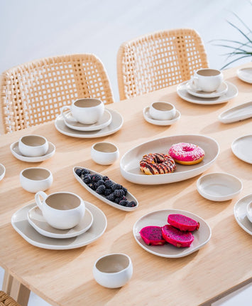 ACR Liman New Cupido Beige Ontbijtset 33 delig | 6 Persoons (Barles) | Japandi Organisch Vorm