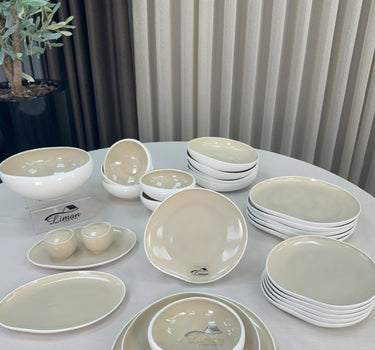 ACR Liman New Cupido Beige Serviesset 29 Delig | 6 Persoons (Barles) | Japandi Organisch Vorm