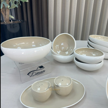 ACR Liman New Cupido Beige Serviesset 29 Delig | 6 Persoons (Barles) | Japandi Organisch Vorm