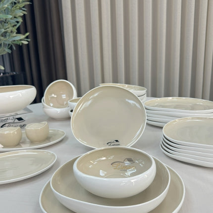 ACR Liman New Cupido Beige Serviesset 29 Delig | 6 Persoons (Barles) | Japandi Organisch Vorm