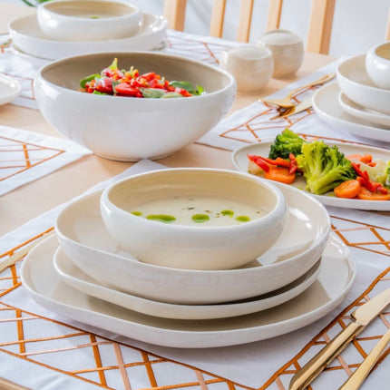 ACR Liman New Cupido Beige Serviesset 29 Delig | 6 Persoons (Barles) | Japandi Organisch Vorm