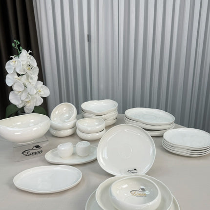 ACR Liman New Cupido White Serviesset 29 Delig | 6 Persoons (Barles) | Japandi Organisch Vorm