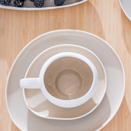 ACR New Cupid Beige Ontbijtset 33 delig | 6 Persoons (Barles) | Japandi Organisch Vorm