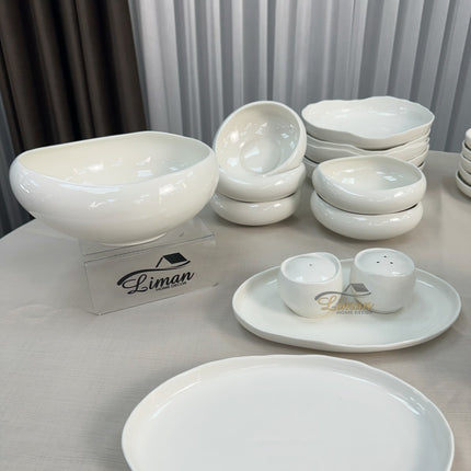 ACR New Cupid White Serviesset 29 Delig | 6 Persoons (Barles) | Japandi Organisch Vorm