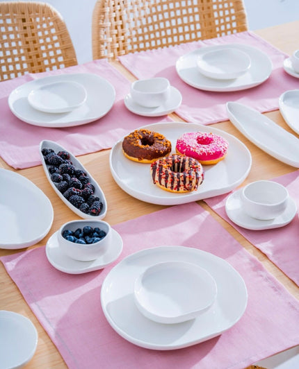 ACR New Cupid Wit Ontbijtset 33 delig | 6 Persoons (Barles) | Japandi Organisch Vorm