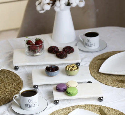 AKAYEV MARMER RECHTHOEK SERVEERSCHAAL 3 DELIG ZWART