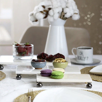 AKAYEV MARMER RECHTHOEK SERVEERSCHAAL 3 DELIG ZWART