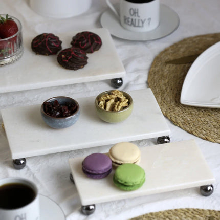 AKAYEV MARMER RECHTHOEK SERVEERSCHAAL 3 DELIG ZWART