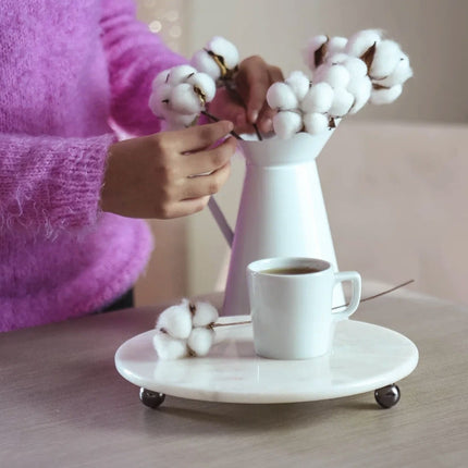 AKAYEV MARMER SERVEERSCHAAL 25CM ZWART