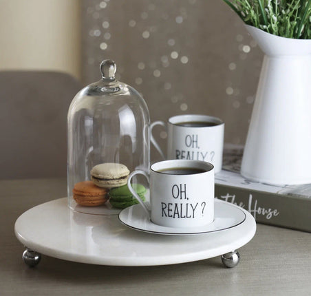 AKAYEV MARMER SERVEERSCHAAL 28CM ZILVER