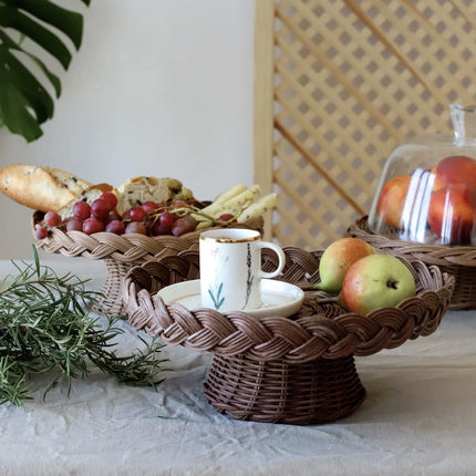 AKAYEV RATTAN 30CM TAARTPLATTEAU MET VOET