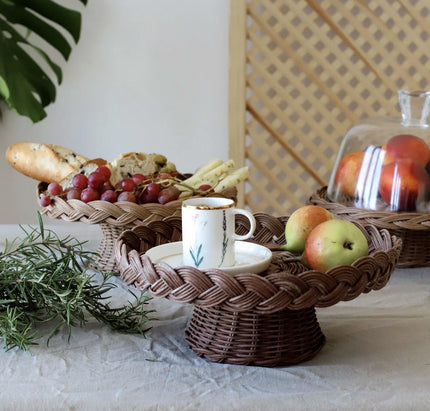 AKAYEV RATTAN 30CM TAARTPLATTEAU MET VOET