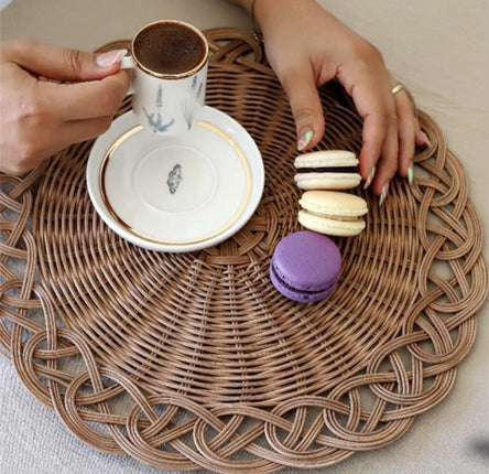 AKAYEV Rattan Placemat 35cm ( 6 Delig )