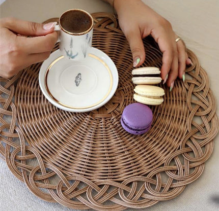 AKAYEV Rattan Placemat 35cm ( 6 Delig )