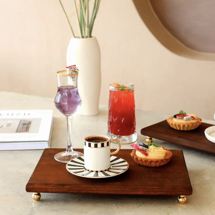 AKAYEV WOOD 30 X 20 CM SERVEERSCHAAL GOLD