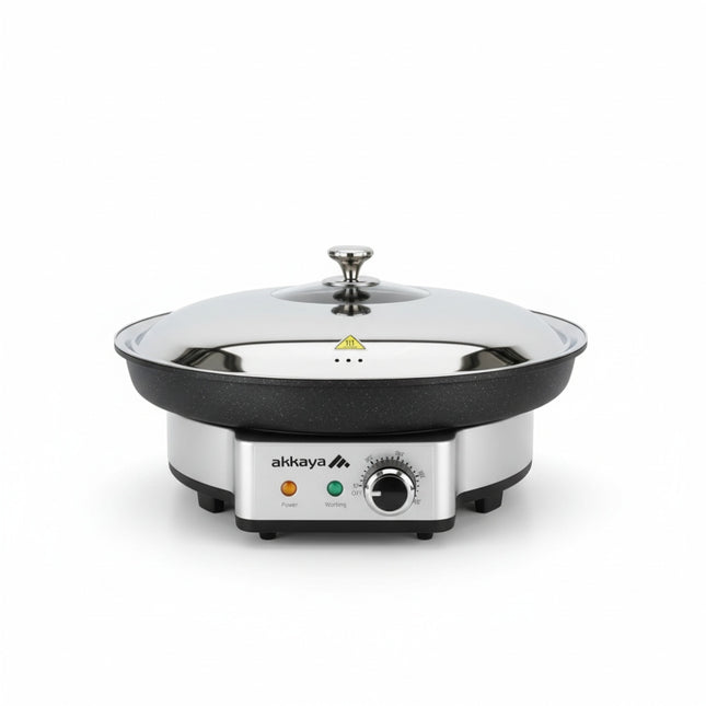 Akkaya Akkaya Steinrapen Elektrische Pizza- & Tafeloven – Anti-aanbak – Veelzijdig Koken voor Pizza /  Pannenkoeken