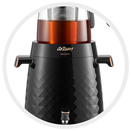 ARZUM Arzum Ehlikeyf Semaver Zwart  3,5 L