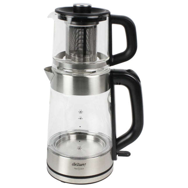 ARZUM ARZUM TEA CLOCK GLAZEN ELEKTRISCHE THEEPOT - Waterkoker en Theepot in 1
