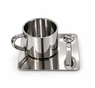 Koffiekopje 3 Delig| 1 Persoons Roestvrij Staal - 170 ml